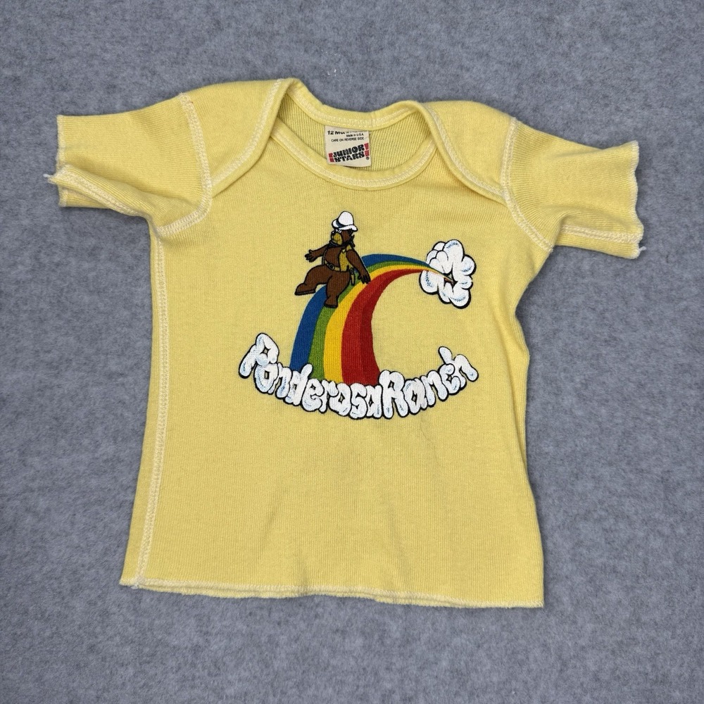 Vintage Junior Screen Stars Ponderosa Ranch Tee Shirt Baby T-Shirt 12 Months